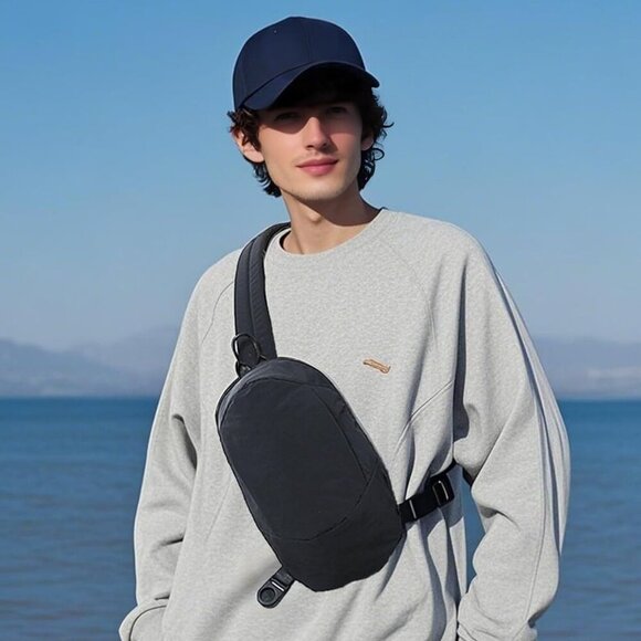 Unisex Nylon Crossbody Bag Compact Travel Sling for Daily Use and Outdoor - Picture 9 of 9